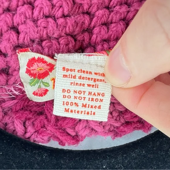 Honeybea Upcycled Vintage Afghan Sweater Cardigan OS Pink - Picture 13 of 13